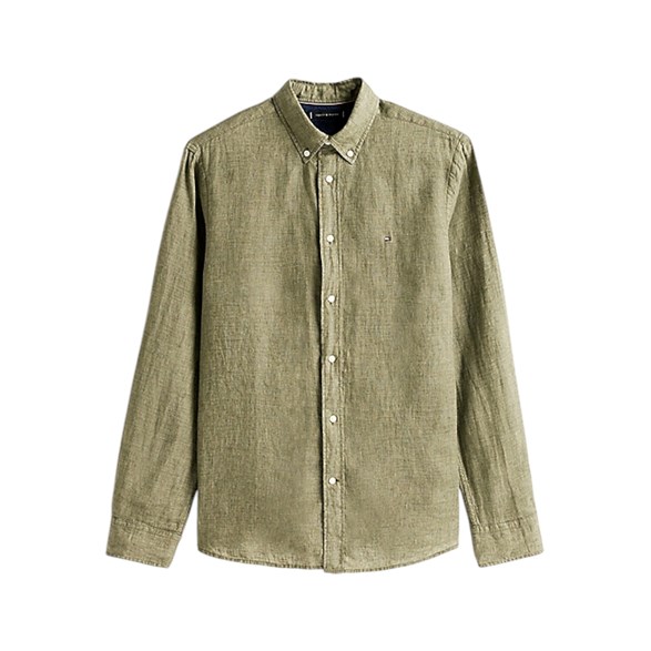 Tommy Hilfiger Dyed Linen Shirt Green