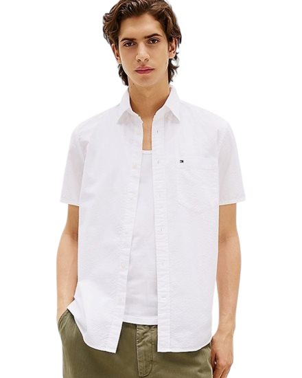 Tommy Hilfiger Solid Seersucker Shirt Optic White