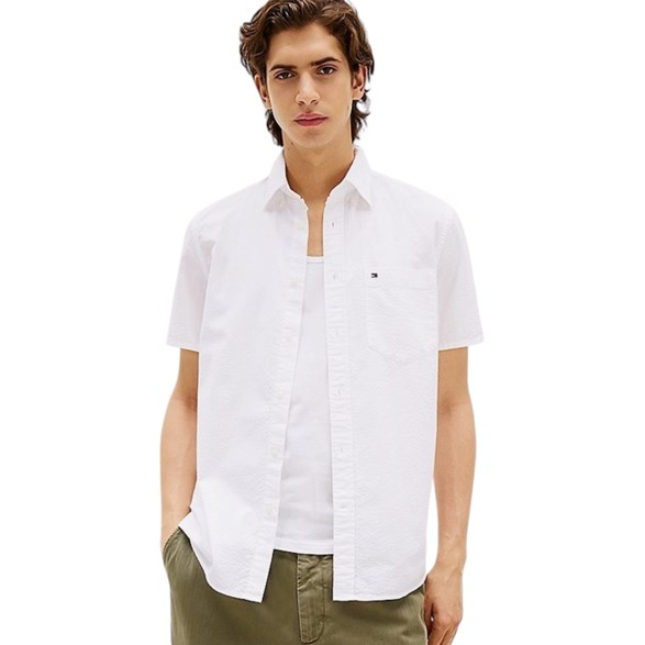 Tommy Hilfiger Solid Seersucker Shirt Optic White