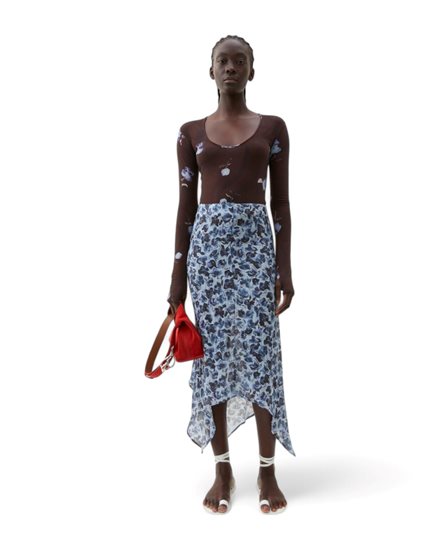 Rodebjer Turner Violet Ditsy Skirt Blue
