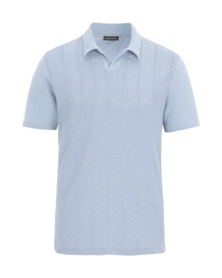 Oscar Jacobson Connor Structured Poloshirt Smog Blue