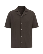 Oscar Jacobson Kirk Knitted Shirt Brown Elk