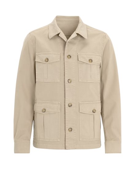 Oscar Jacobson Safari Shirt Jacket Dusty Beige