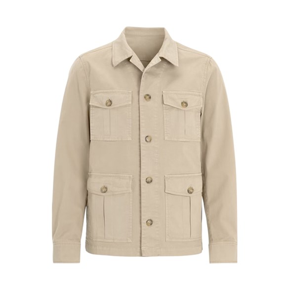 Oscar Jacobson Safari Shirt Jacket Dusty Beige