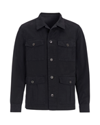 Oscar Jacobson Safari Shirt Jacket Navy