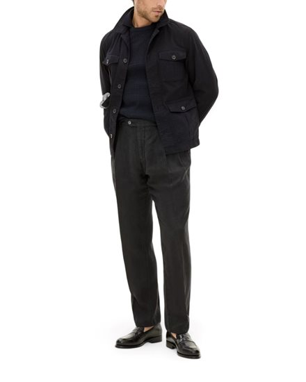 Oscar Jacobson Safari Shirt Jacket Navy