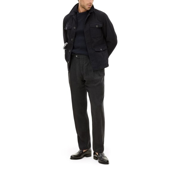 Oscar Jacobson Safari Shirt Jacket Navy