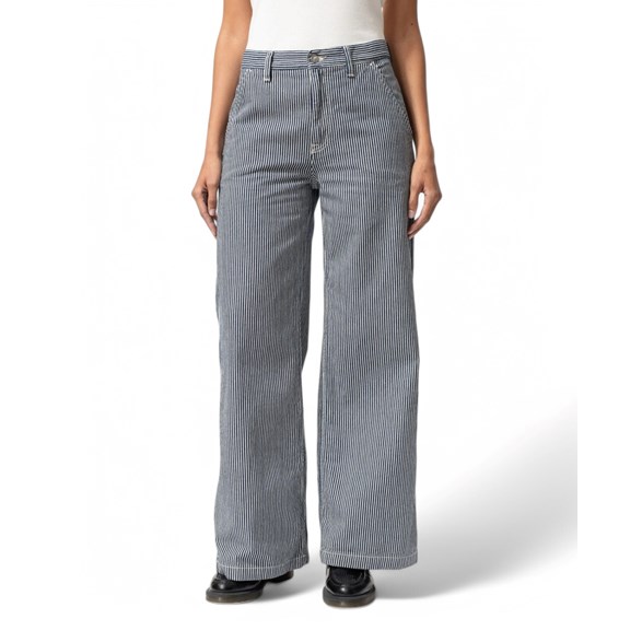 Nudie Jeans Inez Striped Pants Blue/Offwhite