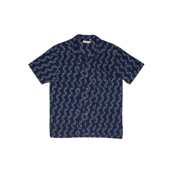 Nudie Jeans Arvid Ikat Shirt Blueberry Blue