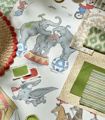 Inspiration barnrum tapet med elefanter Dumbo