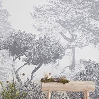 Sian Zeng Hua Trees Mural Grey Tapet