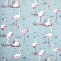 Cole & Son Flamingos, White & Fuchsia on Seafoam