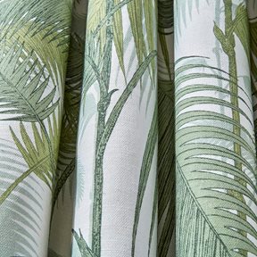 Cole & Son Palm Jungle, Olive Green on White Tyg
