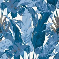 Thibaut Travelers Palm Navy and white