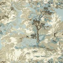 Thibaut Lincoln Toile Beige and Spa Blue