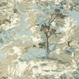 Thibaut Lincoln Toile Beige and Spa Blue Tapet