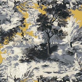 Thibaut Lincoln Toile Yellow and Grey Tapet