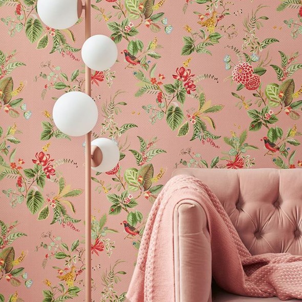 Pip Studio Floris, Pink Tapet