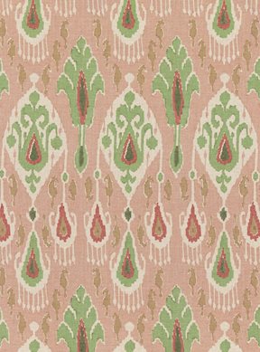 GP & J Baker Ikat Bokhara Rose/Green