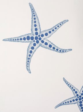 Barneby Gates Starfish Blue on Parchment Tapet