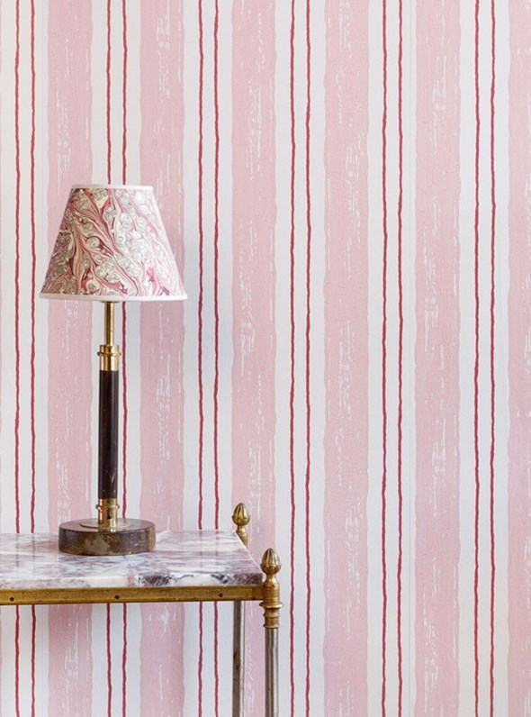 Barneby Gates Painters Stripe Pink Tapet
