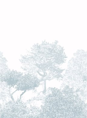 Sian Zeng Hua Trees Mural Blue