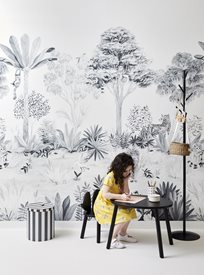 Sian Zeng Jungle Mural Grey Tapet
