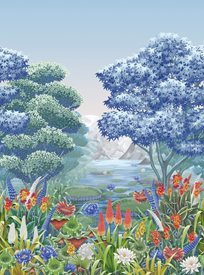 Osborne & Little Elysium Mural, Cobalt