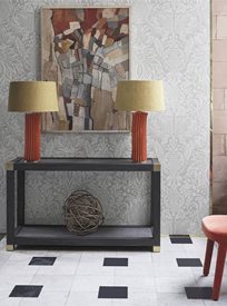 Zoffany Mitford Damask Platinum Grey