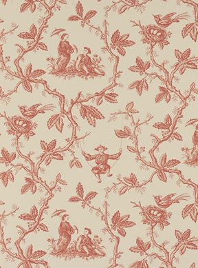 Colefax & Fowler Toile Chinoise, Pink Tapet