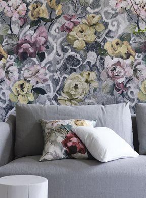 Designers Guild Tapestry Flower, Platinum Tapet