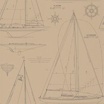 Ralph Lauren Boat Blueprint Tapet