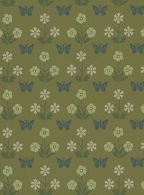 Little Greene Burges Butterfly, Garden Tapet