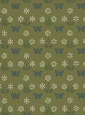 Little Greene Burges Butterfly, Garden Tapet