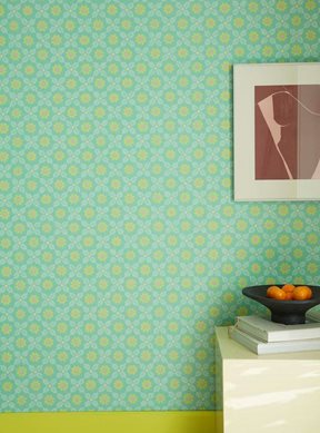 Little Greene Ditsy Block, Green Verditer Tapet