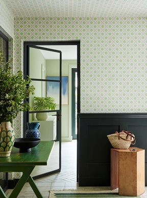 Little Greene Ditsy Block, Phthalo Tapet