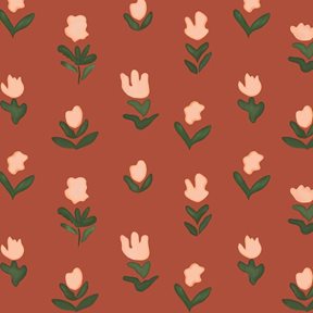 Ottoline Little Wild Tulips, Earthy Pink Tapet