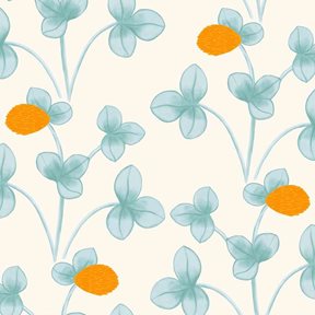 Ottoline Chintz Constance, Light Blue & Marigold Tapet