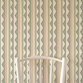 Ottoline Bloomsbury Stripes, Soft Sage Green Tapet