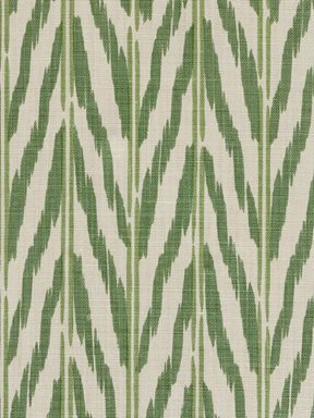 Helene Blanche Painted Ikat, Green Earth Tyg