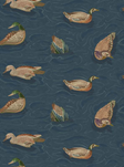 Mulberry Duck Pond, Indigo Tapet