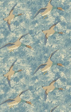Mulberry Forest Ducks, Blue Tapet