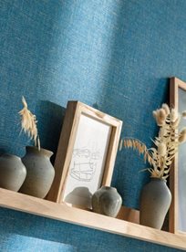 Casadeco Uni Metallise/Irise, Bleu Madura Dore Tapet