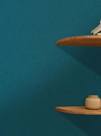 Casadeco Uni, Teal Blue Tapet