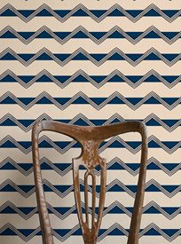 Ottoline Moroccan Stripe, Blue Tapet