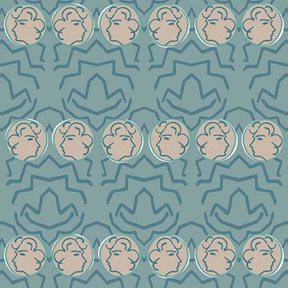 Ottoline Having a Chat, Light Blue Tapet