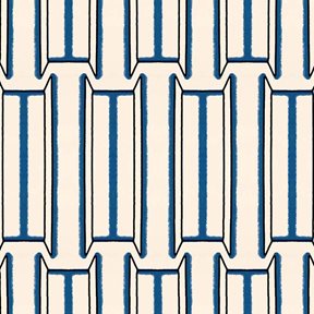 Ottoline Tangier, White & Blue Tapet
