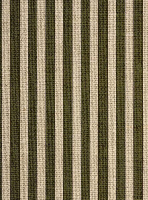 Ottoline Tuscan Stripes, Natural & Moss Tyg