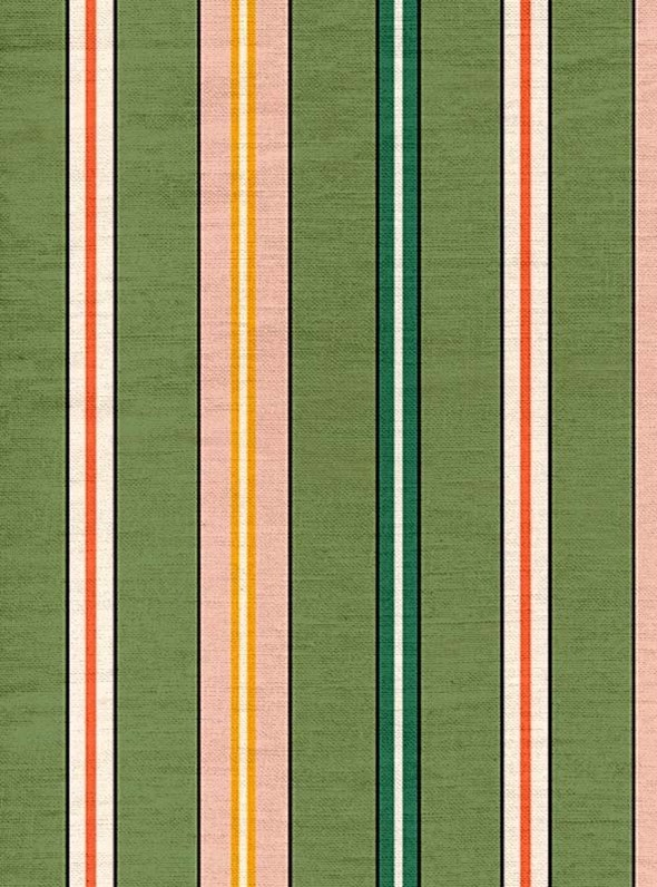 Ottoline Sporty Stripes Indoor/Outdoor, Green Tyg