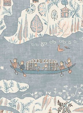 Lewis & Wood Regatta Blue Almond Tapet